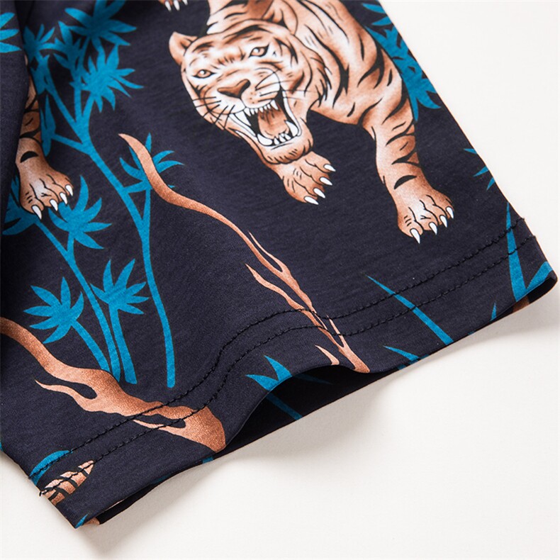 短袖衬衫男装丝光棉中青年男士夏季新款休闲男士冰丝印花衬衣,男装衬衫,电商B212（原钱塘6029）