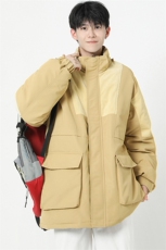 店主风2026新品宽松撞色棉服派克服毛领冬装加厚外套D009-P145，男装棉衣，星座717