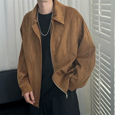 现货新款鹿皮绒夹克外套男宽松休闲日系短款上衣A351-AJ2599-P115，男装夹克，电商A351