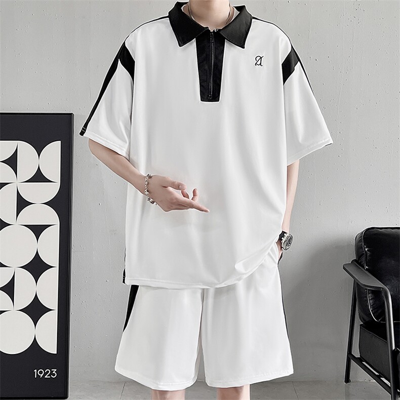 高品质夏款男运动套装印花短袖体恤POLO衫短裤套装TZ141P45,男装牛仔裤,星座1013-1