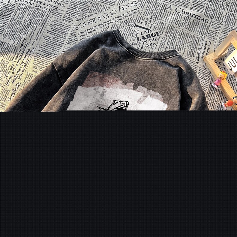 水洗做旧美式街头潮牌时尚个性印花短袖t恤中性XZ301B-JB4502-p35,男装T恤,星座301B