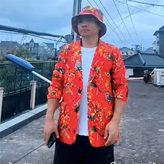 RS1高质量东北大花休闲喜庆伴郎结婚团队表演出服大码风潮男，男装西服，星座115A-2