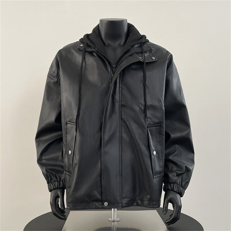 复古质感机车服皮衣休闲立领飞行皮夹克派克服外套情侣JK118-P83图片