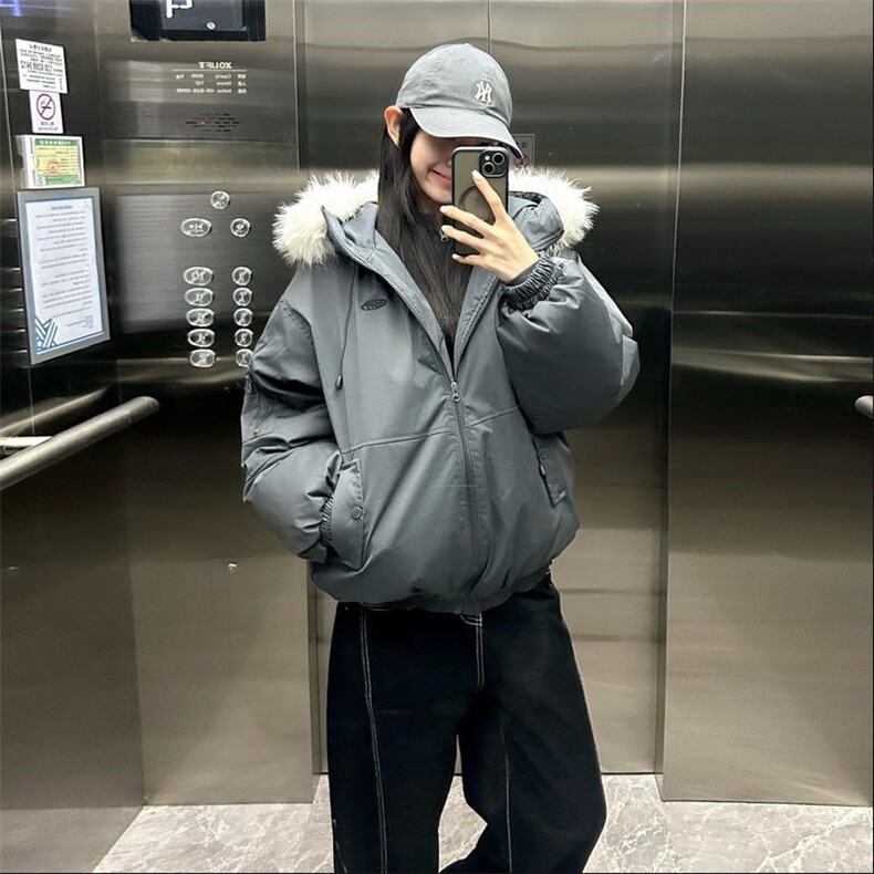 情侣款大毛领派克服羽绒服冬季新款保暖工装棉服外套T601-P98网图,男装羽绒服,电商B245