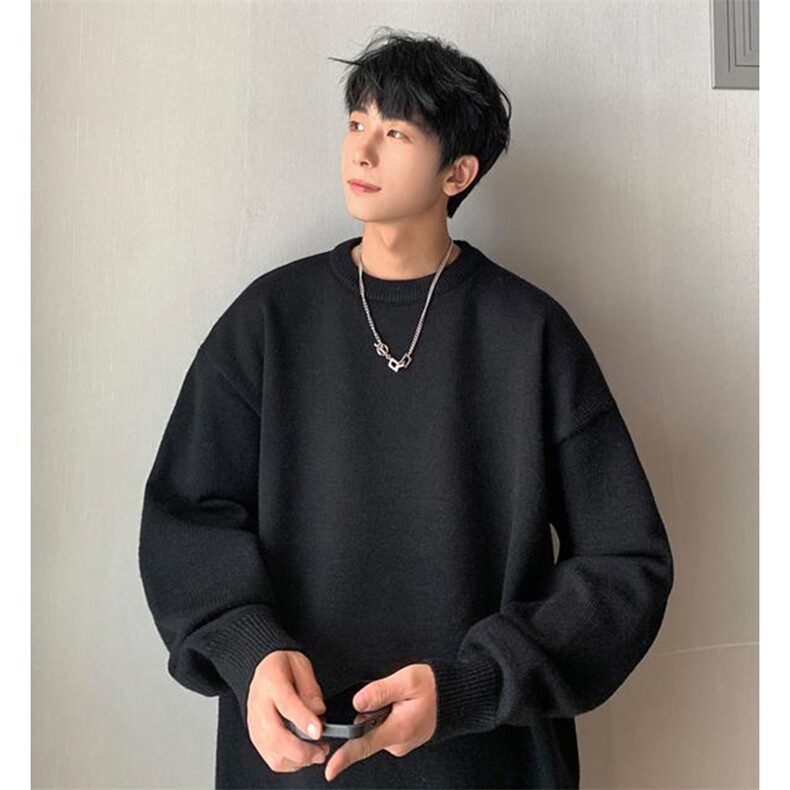 重磅秋冬男女纯色打底针织衫圆领套头半高领毛衣美式复古休闲上衣，男装T恤，电商A486