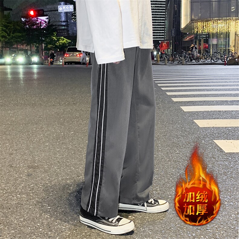 K404-P45加绒款P55冬季休闲裤男士西裤大码阔腿裤垂感直筒裤子,男装西裤,电商B280-1（原A049）