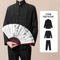 黑色西服+长T+西裤