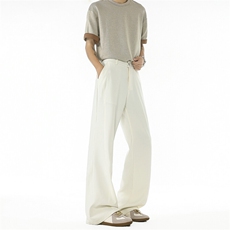 美式斜切微喇叭西裤高街cleanfit冰丝休闲裤子504-K246-特P39控78，男装西裤，星座504