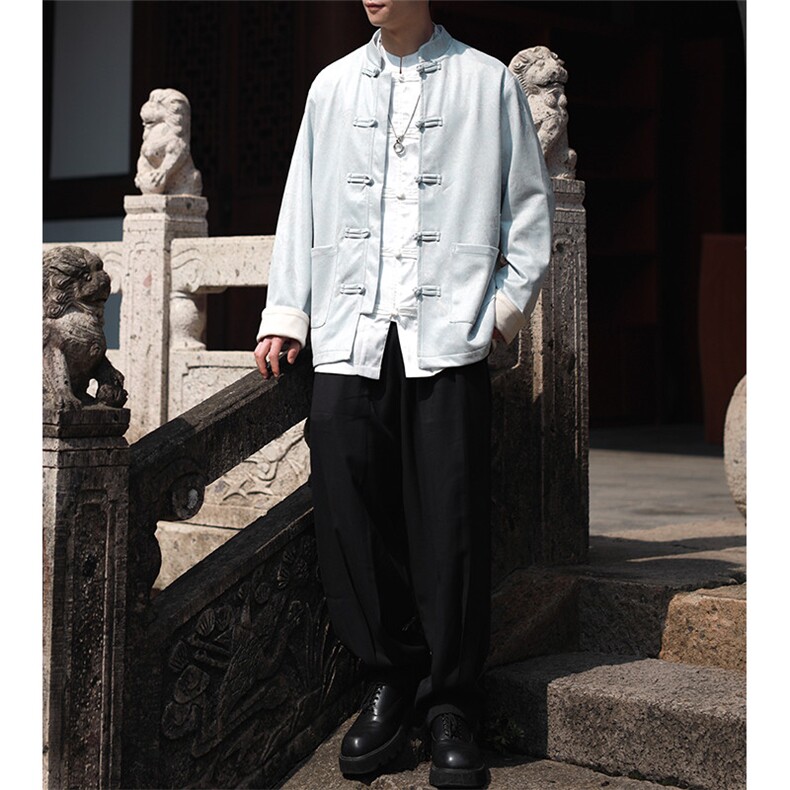 2025新款新中式大码麂皮夹克外套现货男士上衣JK1818-P110控188,男装夹克,电商A021