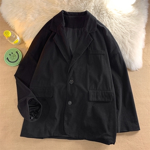 现货2025春新款港风灯芯绒纯色休闲小西服西装外套D201-DM86-P70图片