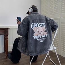 加绒牛仔棉服男士冬季棉衣外套羊羔绒加厚毛领保暖外套MY2255-P95，男装棉衣，星座1103-3