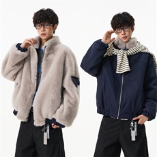 加厚毛绒外套男cleanfit重磅水貂毛双面穿棉服夹克外套，男装夹克，星座903-1