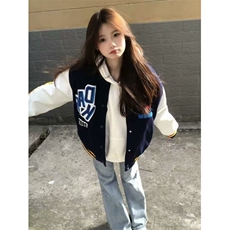 vibe简约棒球领美式刺绣棒球服外套春秋宽松潮长袖JV77，男装夹克，星座1116A（原606A-3）