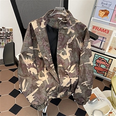 美式复古做旧立领迷彩冲锋衣夹克外套男春秋工装上衣潮JK021-P68，男装夹克，星座308B-2