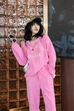 卡菲莱2022年新款重工钉珠卫衣套装女春装新款时尚休闲两件套，女装卫衣/绒衫，卡菲莱