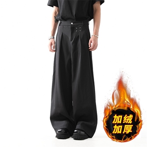 美式cleanfit黑色西裤男秋冬垂感宽松休闲西裤LZY3355-p38 加绒43图片
