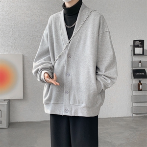 纯色开衫外套M~8XL大码高级感重磅宽松华夫格慵懒卫衣KS2101/P60图片