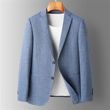 春季西装男外套韩版轻商务休闲中青年小西服宽松时尚简约外套男装图片