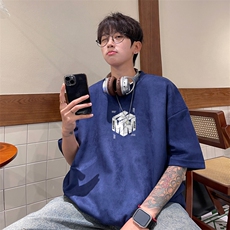 麂皮绒！重磅麂皮绒短袖t恤男JPDX205-特P19控38，男装T恤，电商B367
