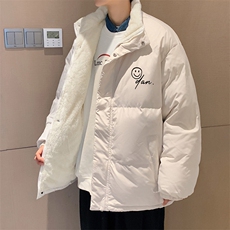！2023秋冬笑脸印花棉衣男保暖情侣棉服外套MY102特P78，男装棉衣，电商B220