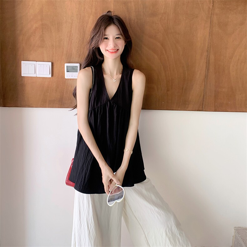 法式复古气质减龄背心阔腿裤女2025夏季新款高级感小众设计感套装,女装套装/套裙,浙宝220A