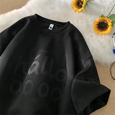 ！2025夏季新款男士字母烧花鹿皮绒短袖T恤TL2415特P25控48，男装T恤，电商B220
