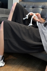 夏冰丝短裤男设计感美式篮球宽松抽绳休闲五分裤XZ514-2-1528-P38，男装牛仔裤，星座514-2(原B239)