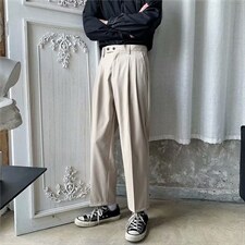 夏季小西裤男士休闲裤宽松韩版直筒裤黑色坠感潮流阔腿XK030-P35,男装西裤,星座1008-1