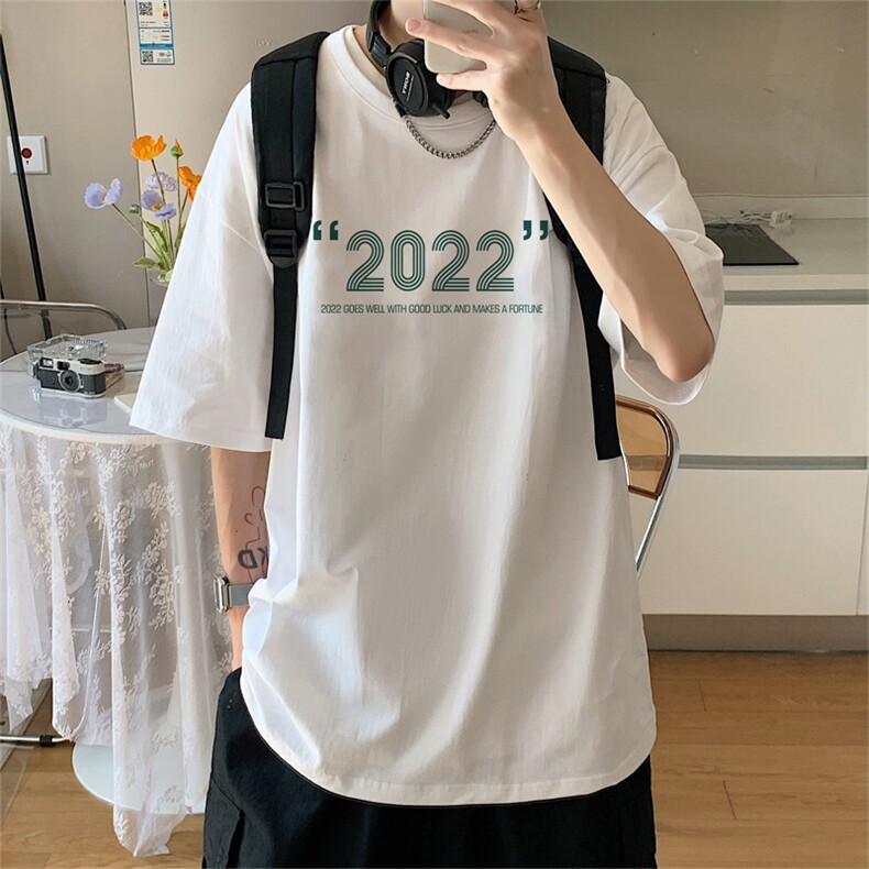！2022夏季新款男士纯宽松短袖T恤百搭潮流体恤T2256P25图片