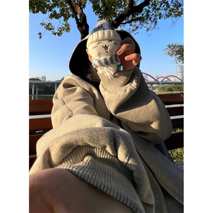 抖音得物高品质二开 26春装美式重磅宽松结构双面连帽卫衣外套W68图片