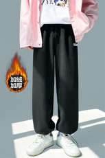 2023冬款华夫格大码男美式加绒加厚贴标休闲卫裤K23850J加绒-P45，男装休闲裤，电商A082