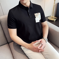 2025夏季主推款风个性潮贴布刺绣翻领POLO衫1019-特P48，男装Polo衫，电商D342