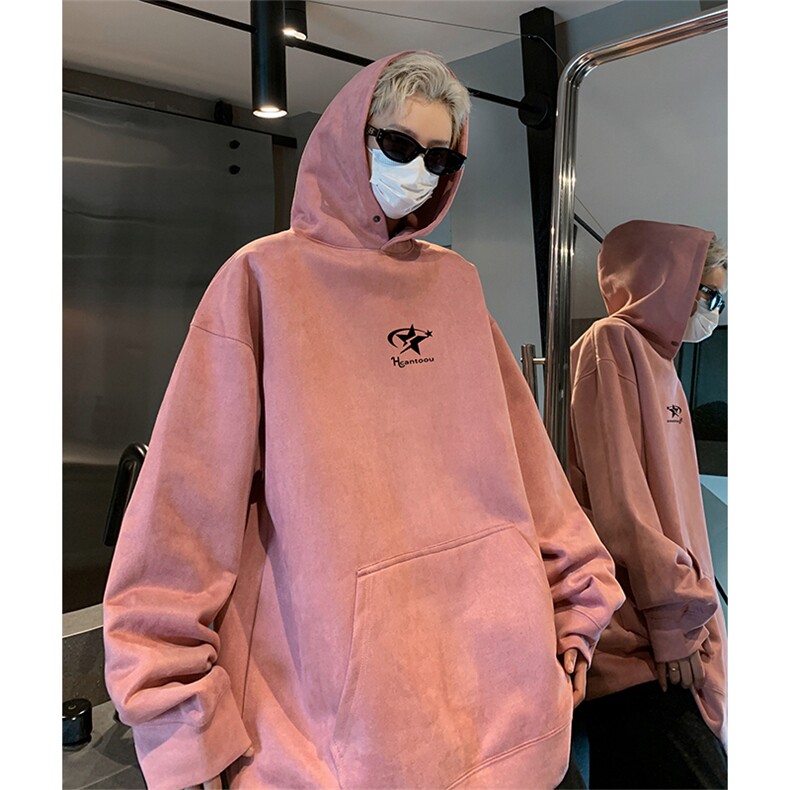 抖音得物供货提供视频秋冬重磅美式麂皮绒连帽卫衣JLM37,男装卫衣,电商A486