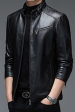 WL-DK108男式2023秋季新款棒球领头层绵羊皮皮衣男P550图片
