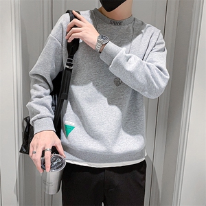 2024春季新款波高品质圆领项链装饰宽松学生卫衣男5772-p60