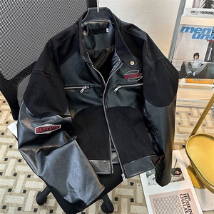 美式复古pu皮机车服夹克男外套 JK8731 P75图片
