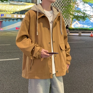 新款秋季夹克男工装青少年户外宽松大码外套情侣冲锋衣JK0197-P93图片