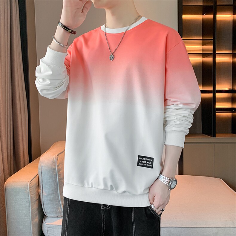 新款圆领渐变卫衣潮牌宽松青少年长袖打底衫A436-171-P3058,男装T恤,电商A436