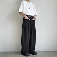 2024春季潮牌宽松垂感拖地裤慵懒小众阔腿休闲西裤现货K7734-P43，男装休闲裤，星座512-3
