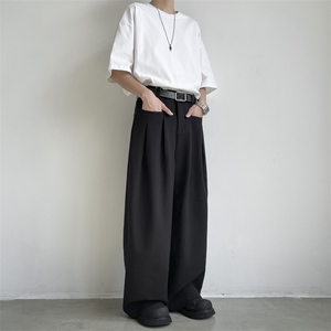 2024春季潮牌宽松垂感拖地裤慵懒小众阔腿休闲西裤 现货K7734-P43图片