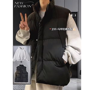 现货5W件冬季三防硬挺boxy短款立领棉衣马夹外套加厚马甲保暖棉服图片