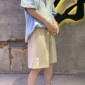 YD33045-P25 港风潮牌亚麻短裤男大码棉麻五分裤男中裤沙滩裤图片