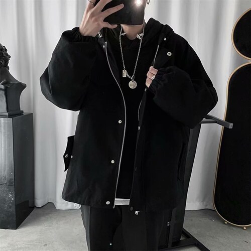 春秋机能风工装外套男韩版潮宽松衣服ins学生百搭bf夹克jk32-p65，男装夹克，星座1008-1