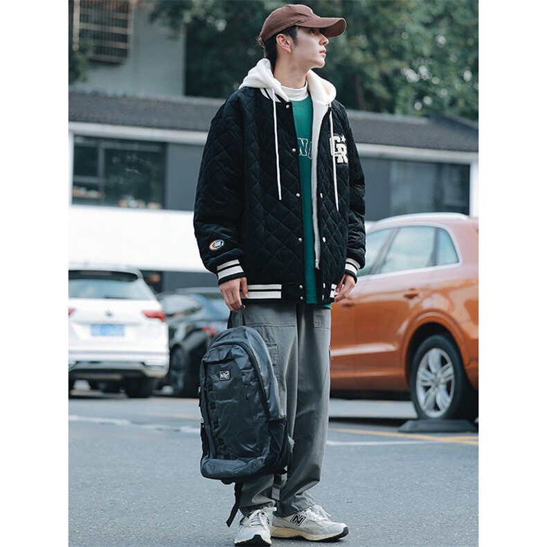 冬款青少年时尚毛巾绣棉服假两件连帽外套男士8135-P140控价178，男装棉衣，电商A441-1