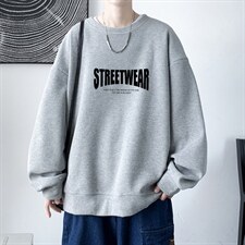 华夫格！2023秋季字母印花男士圆领卫衣百搭长袖HWY09P30，男装卫衣，电商B220