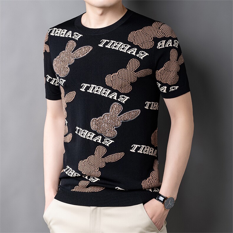 中青年男士短袖t恤时尚休闲夏季2023新款打底衫上衣服圆领体恤男,男装T恤,电商B212（原钱塘6029）