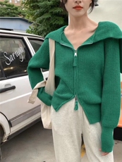 时尚百搭女士羊毛衫高领宽松显瘦针织开衫秋冬保暖毛衣，女装羊毛衫，恒恩羊绒