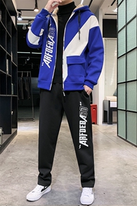 卫衣男运动套装秋冬2022宽松开衫连帽休闲加绒加厚TZ832-P95图片