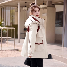 官方正品中长款连帽羽绒服女2025年冬季新款加厚保暖休闲工装外套，女装羽绒服，意芙