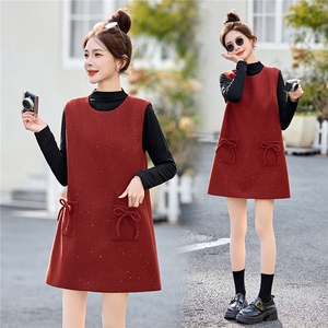 优雅连衣裙套装女2026春新款气质高级感打底亮片背心裙两件套，女装套装/套裙，冬木谷雨